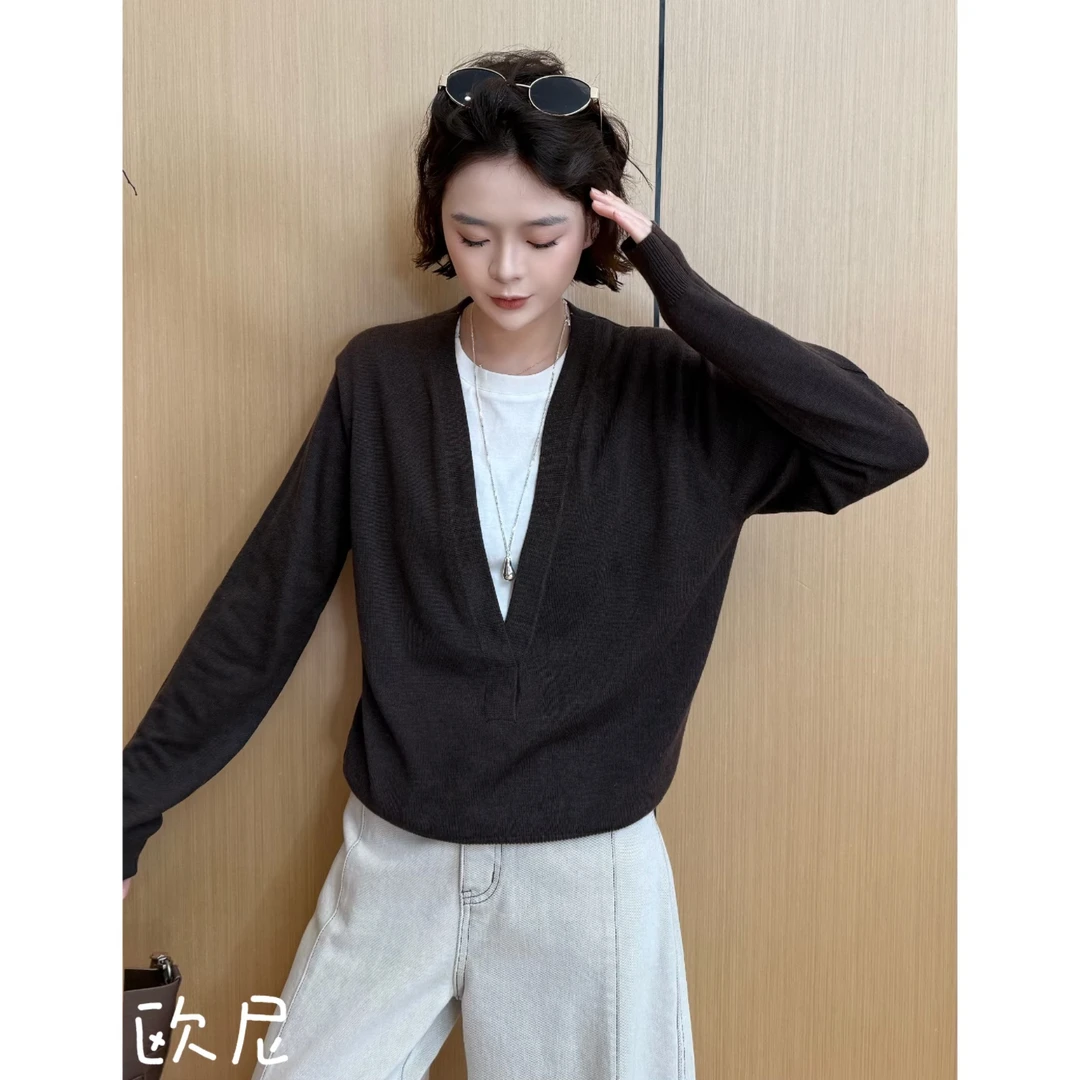 欧尼私服 2025早秋新款高级感假两件长袖T恤百搭上衣2508C4785