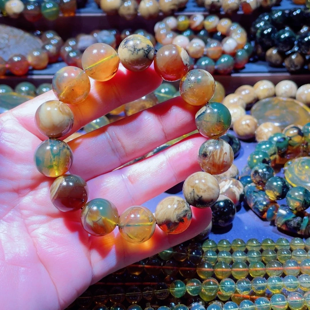 琥珀未镶嵌手链天然