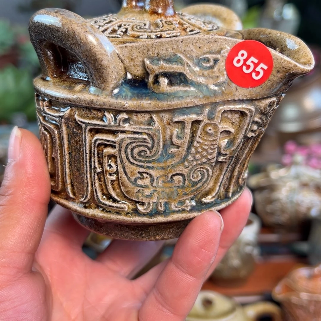 855号手捏柴烧宝瓶