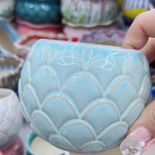 多肉绿植陶瓷花盆9.9包邮，有空