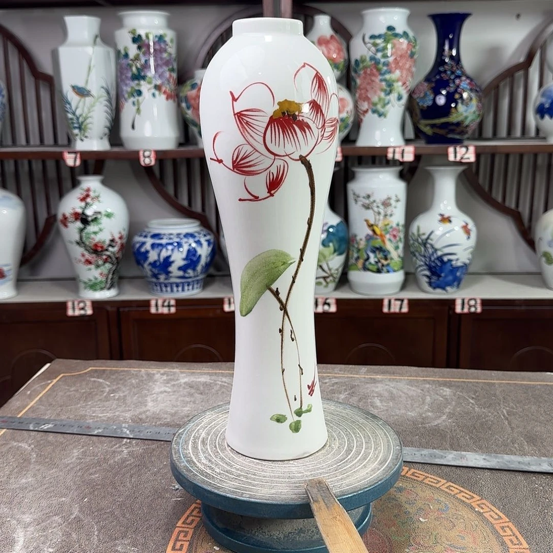 摆件陶景德镇陶瓷美荷花