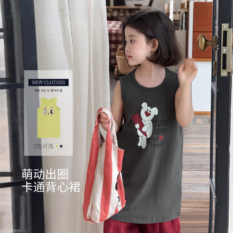 图图小象女童新款设计感无袖背心连衣裙GBXQ249