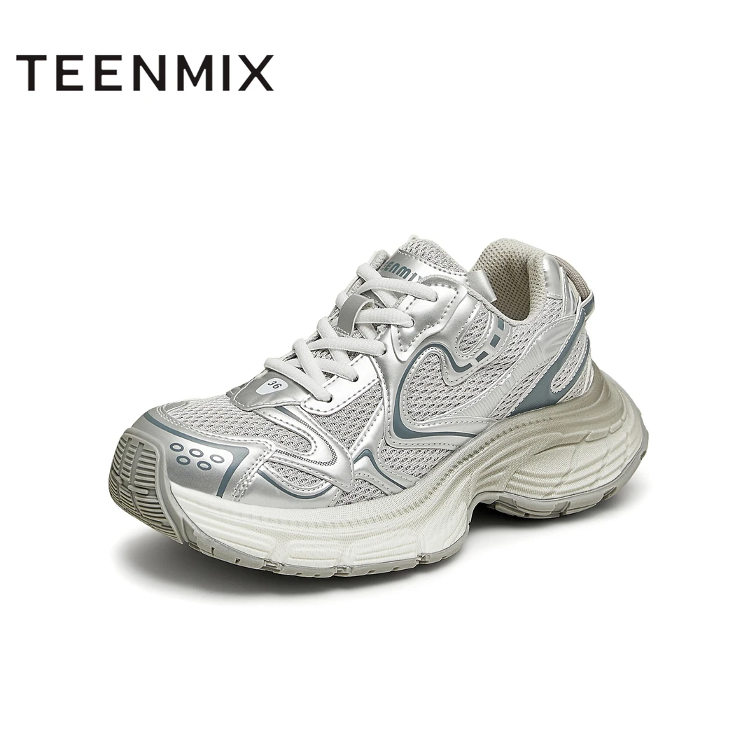 天美意2024秋新款复古百搭系带运动休闲厚底女老爹鞋KD042CM4