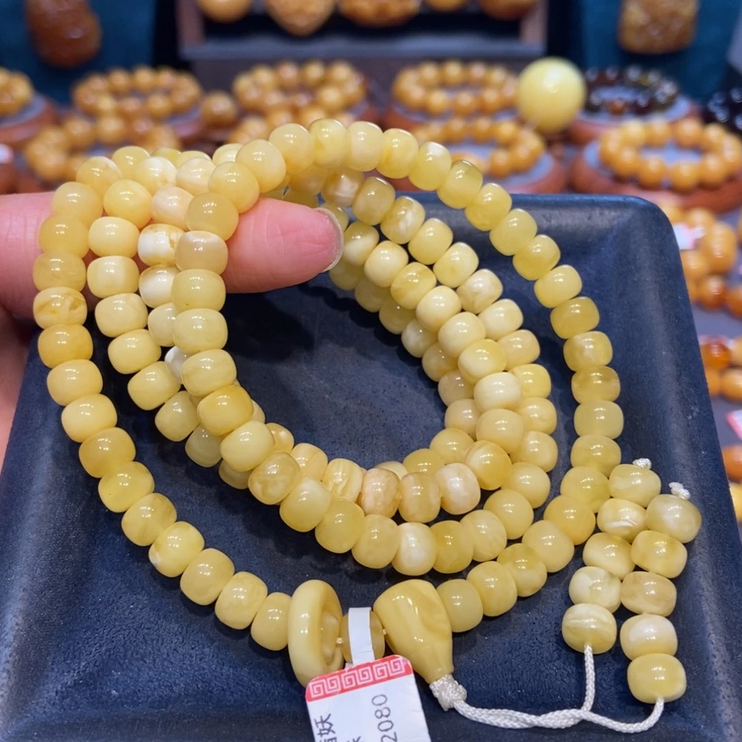 琥珀未镶嵌手链蜜蜡