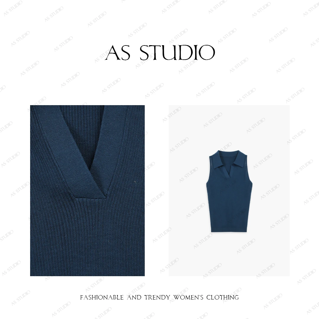 【AS小剪刀】25新高智感亲肤透气弹力修身polo无袖上衣AS25XXS01582