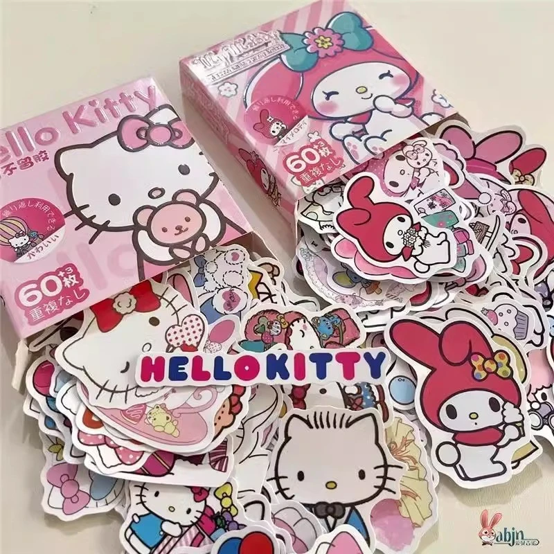 三丽鸥hellokitty美乐蒂贴纸日系卡通可爱ins高颜值手账装饰图案