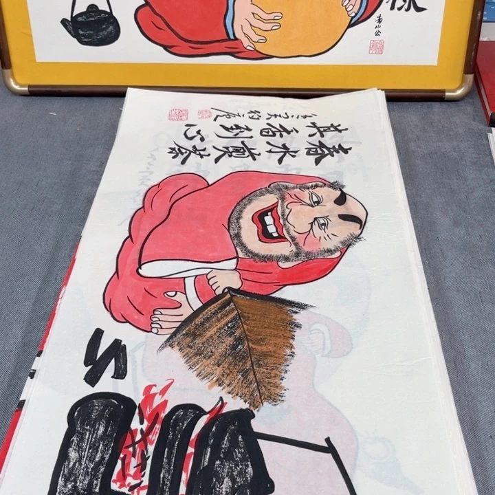国画手绘禅意画一物一拍