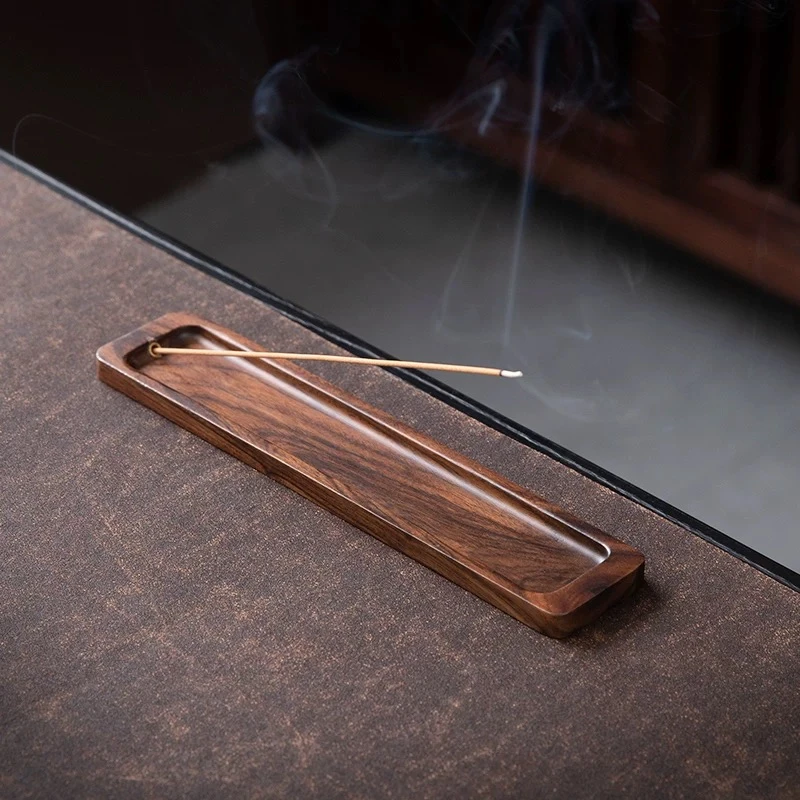 北美黑胡桃木长方形线香插底座 HHTCD-60