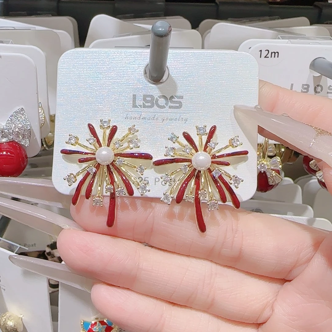 锆石铜合金925银耳环