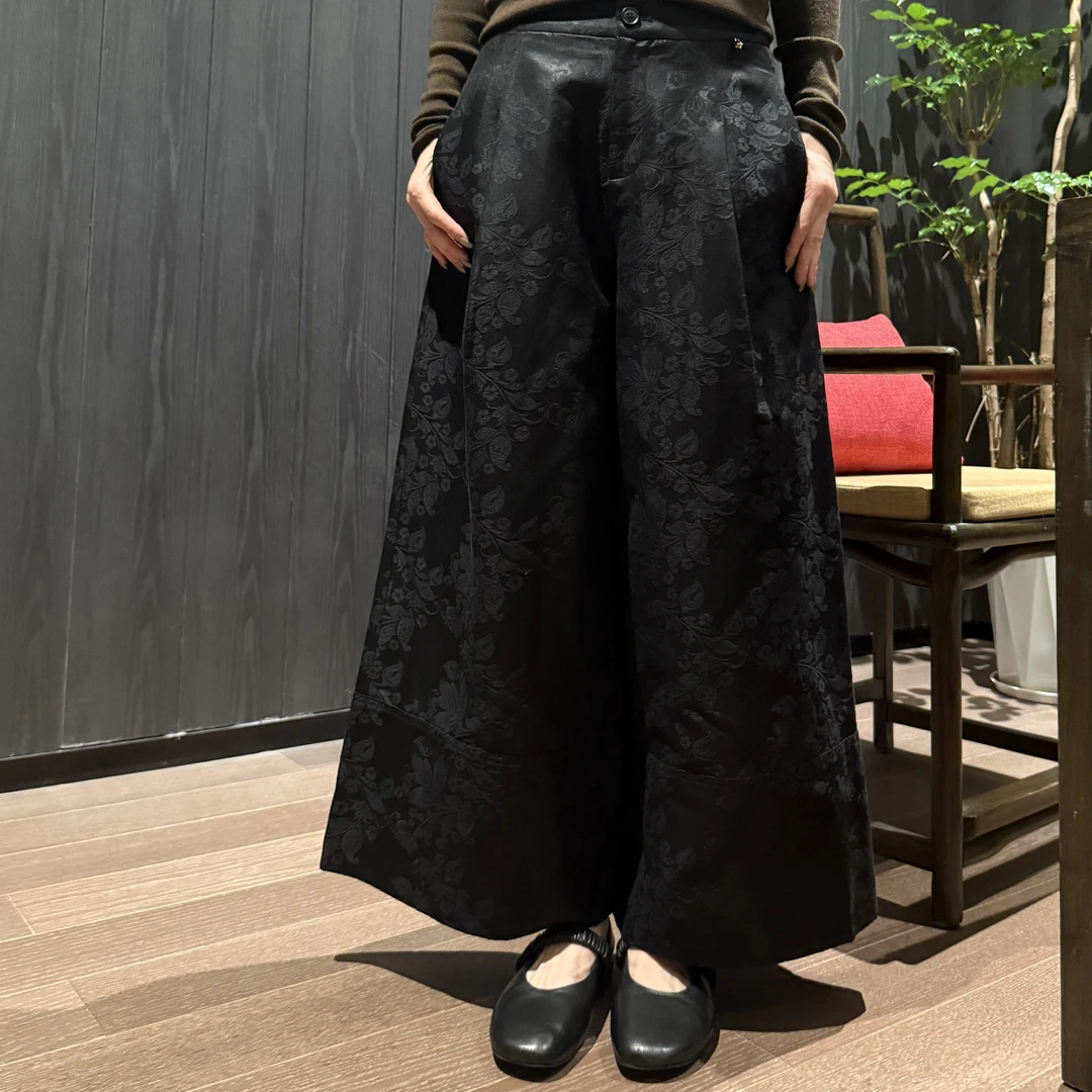 Betty Bairn【匠心/茶寂】高定桑蚕丝亚麻直筒裤25B-BW783