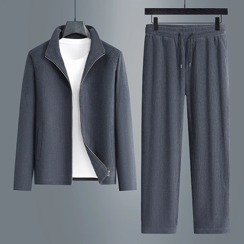 秋季新款男士潮流时尚运动两件套装高端韩版休闲立领百搭两件套装