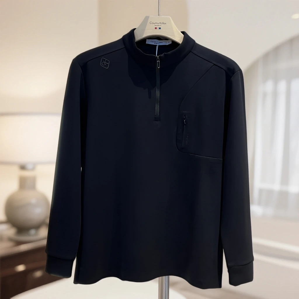 男士秋冬立领半拉链长袖保暖卫衣