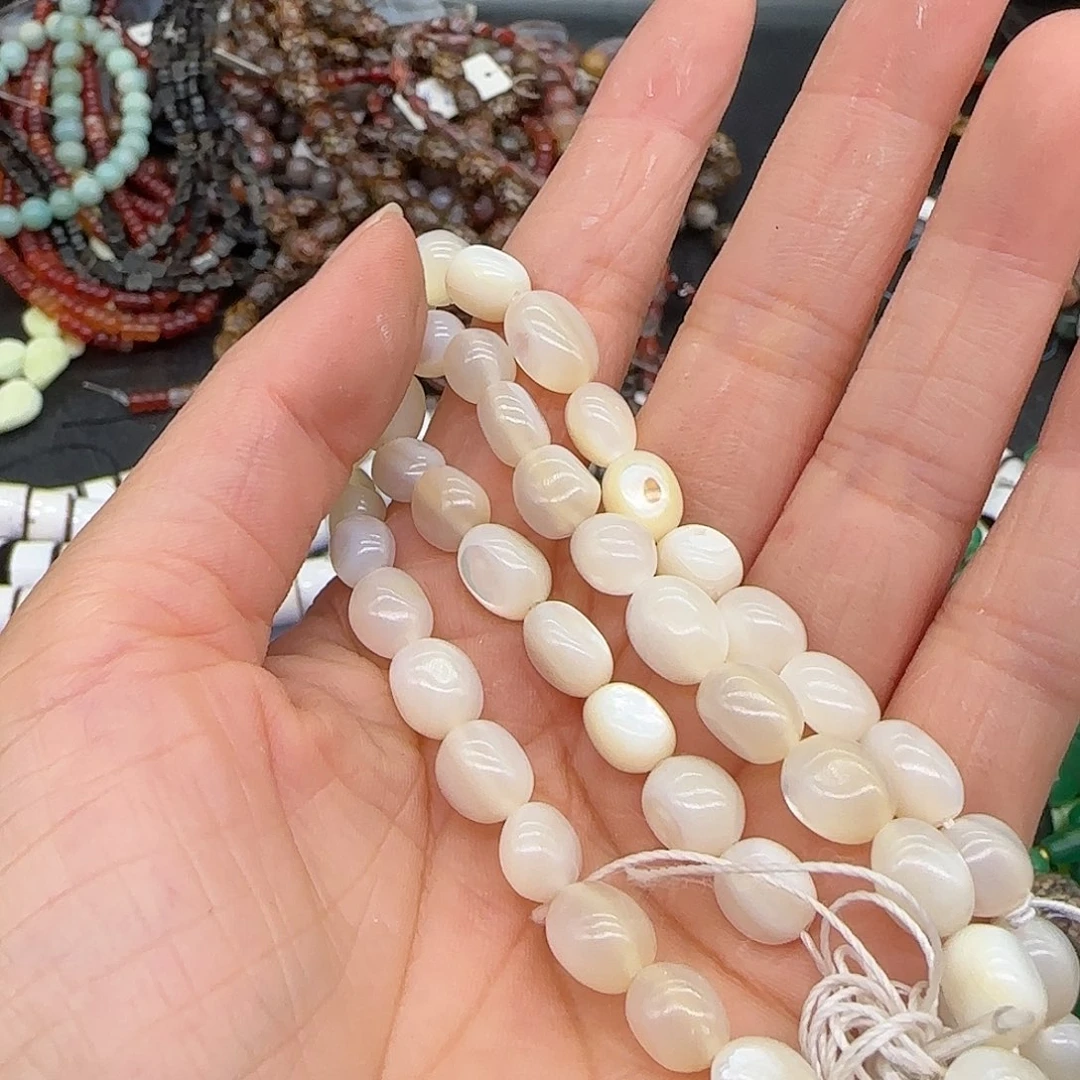玛瑙/玉髓合金珠宝半成品珍珠母贝6mm一条