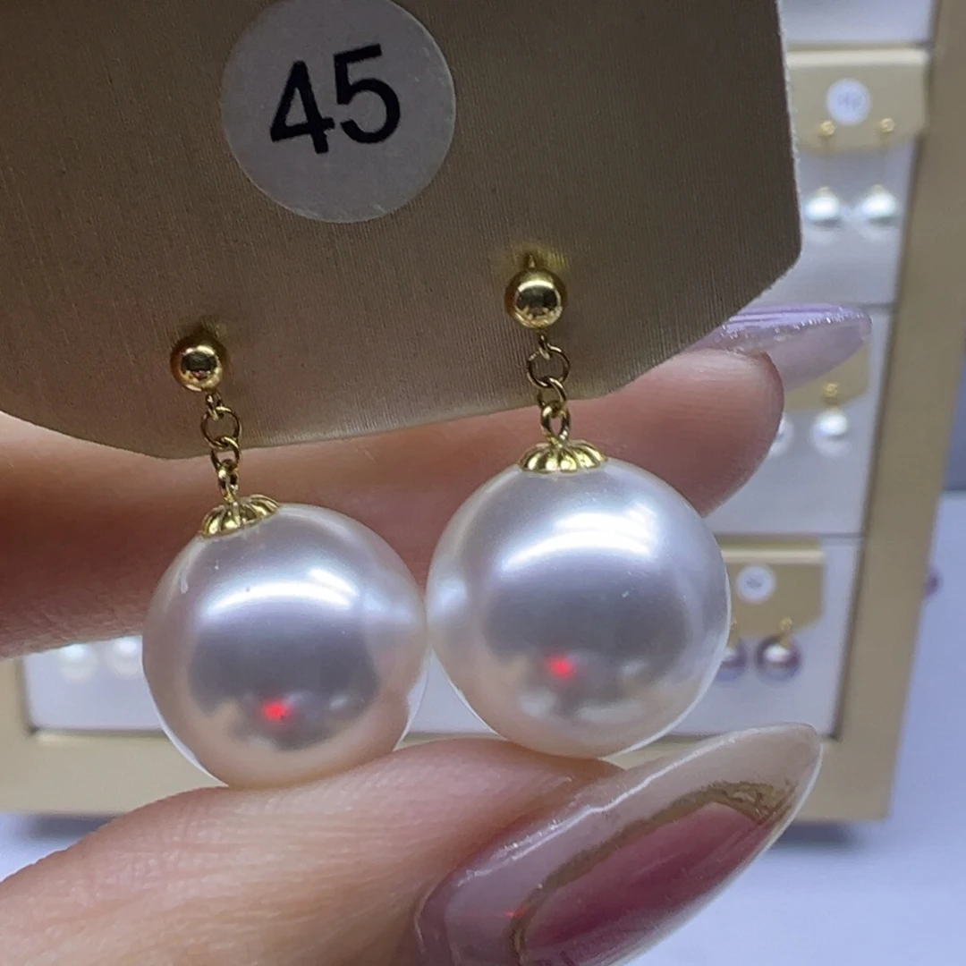 淡水珍珠18K金镶嵌耳饰