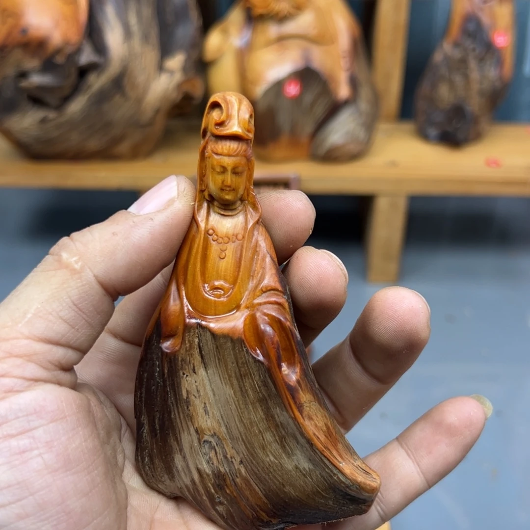 海***川木崖柏木摆件手把件