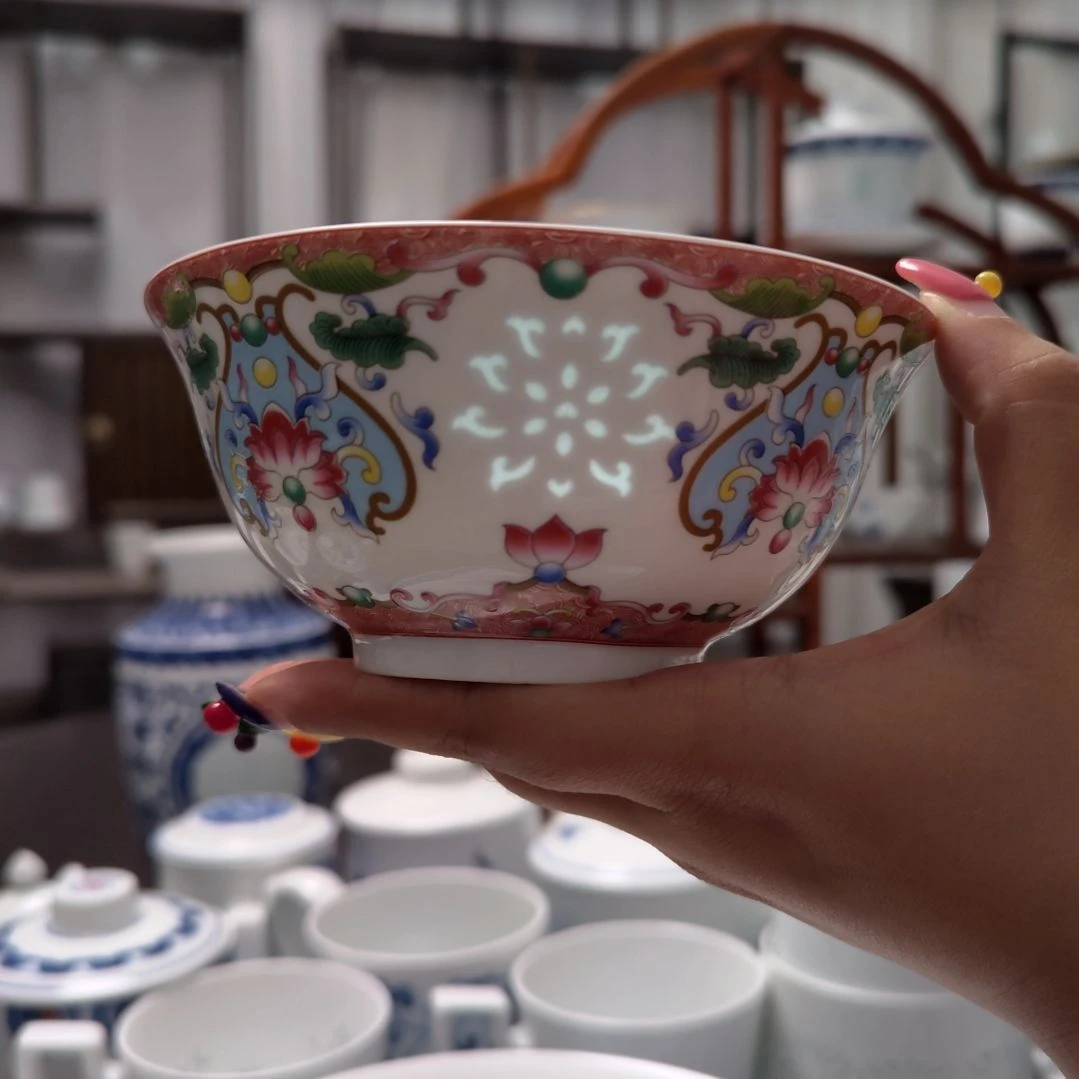 陶瓷精品宝莲5寸饭碗一个