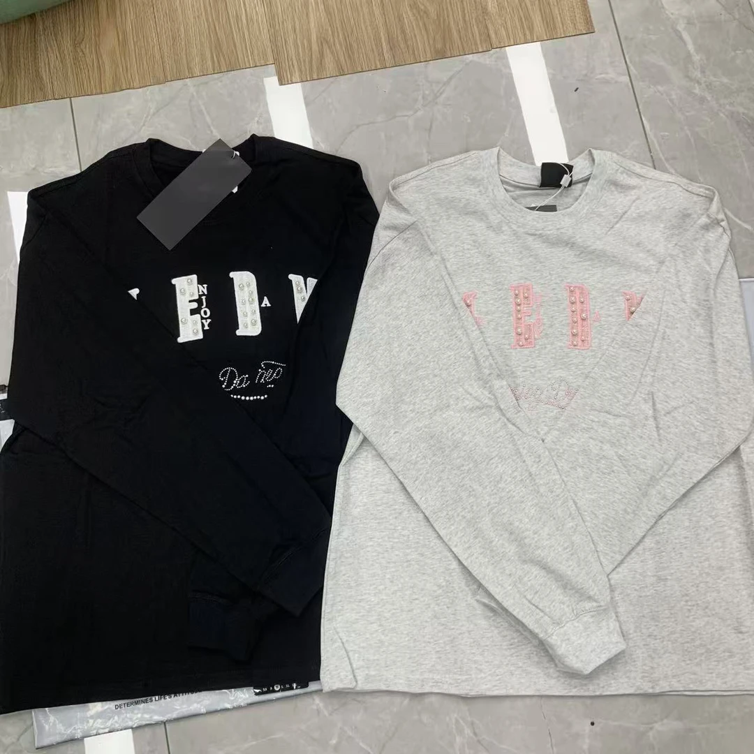 m家小香风珍珠长袖T恤