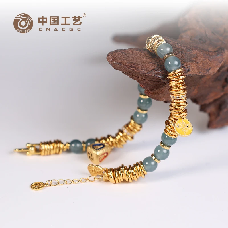 【中国工艺】S925DIY精工重银镶嵌盘缠危料翡翠手链