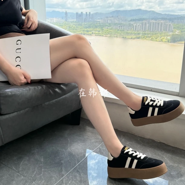【ZHD】新款4CM秀气复古休闲2025秋新款时尚百搭休闲厚底德训鞋M009