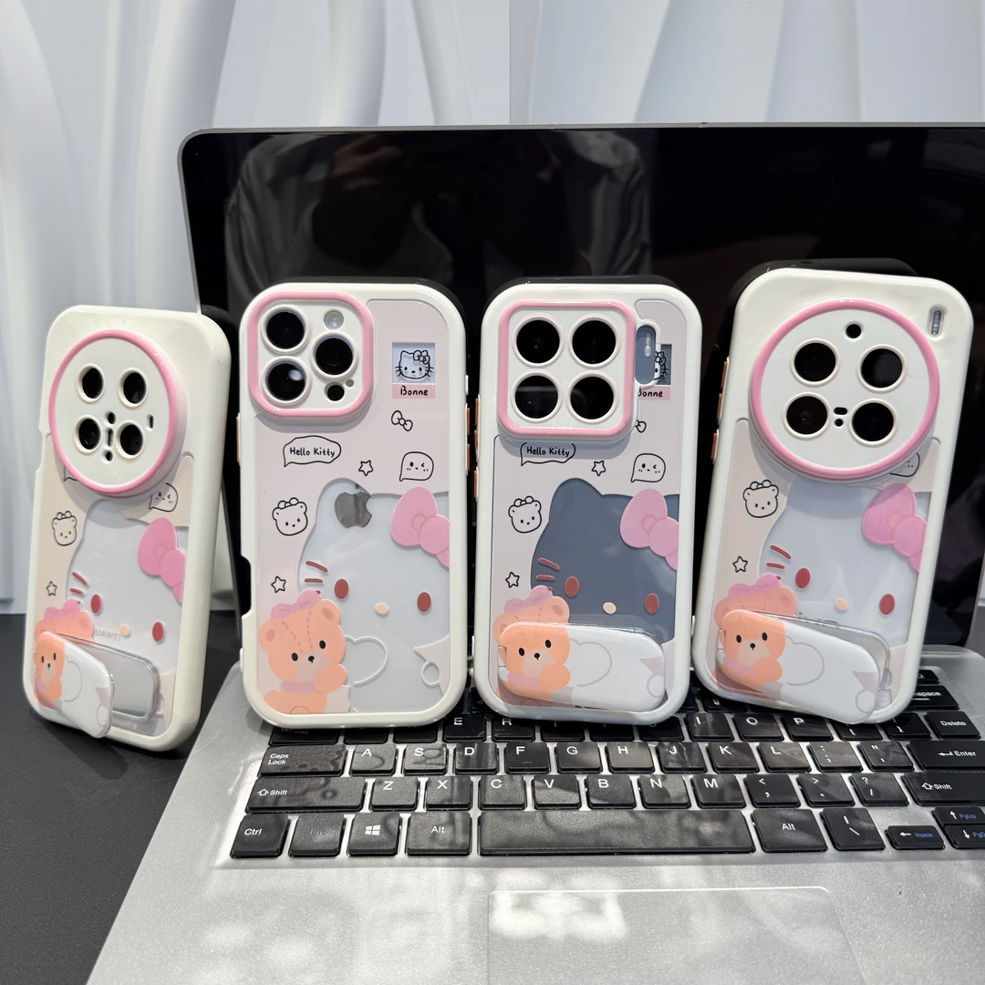 抱小熊可爱猫支架适用苹果/华为/荣耀/OPPO/VIVO/小米手机壳防摔