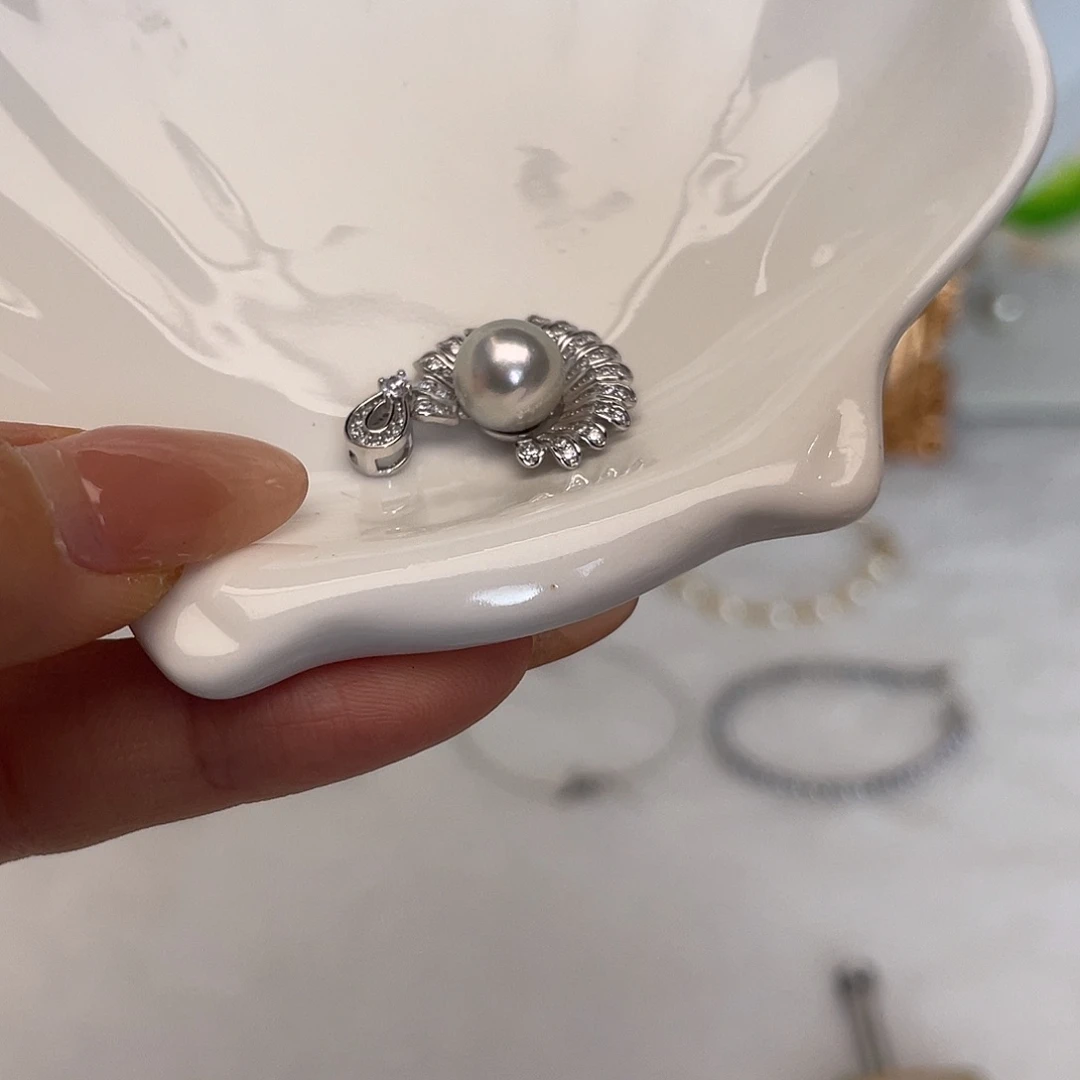 吊坠(不含链)海水珍珠银S925镶嵌