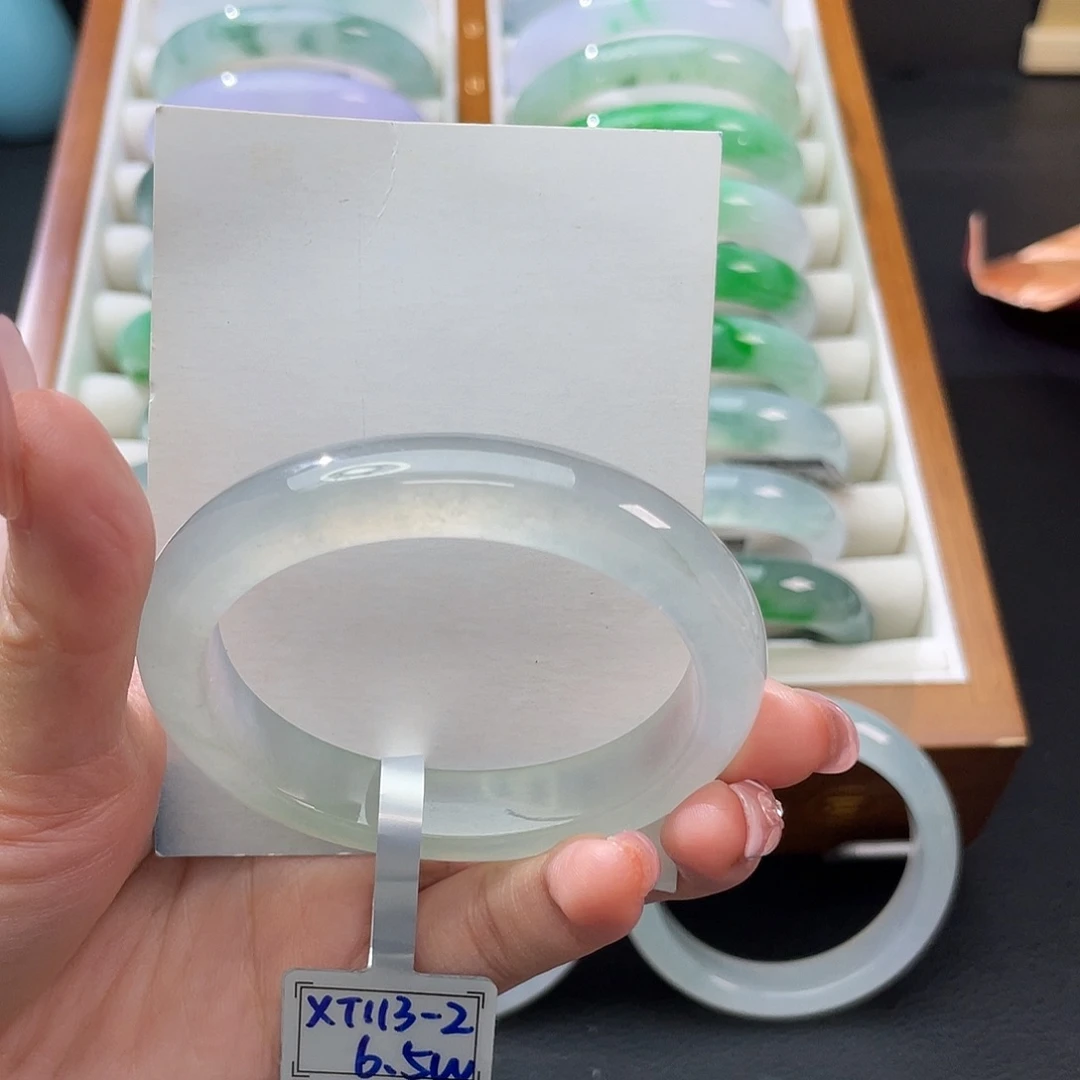 翡翠未镶嵌手镯52贵妃冰晴