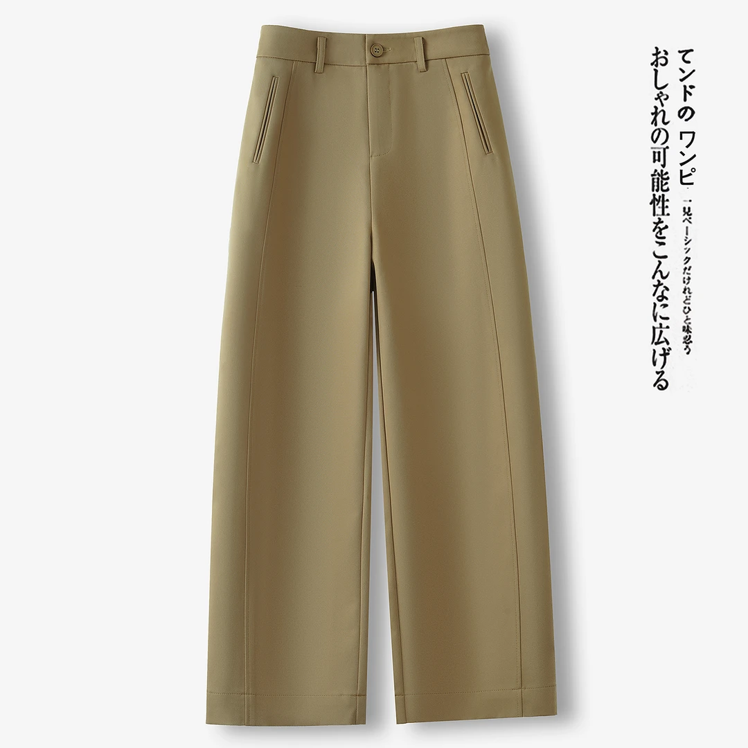 时尚九分香蕉裤女2025年秋季新款高腰宽松小个子弯刀裤休闲阔腿裤