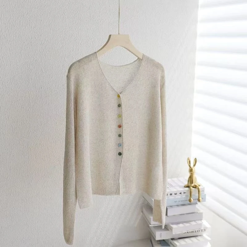 胸106-160长51 天丝亚麻料！夏季防晒针织衫1031