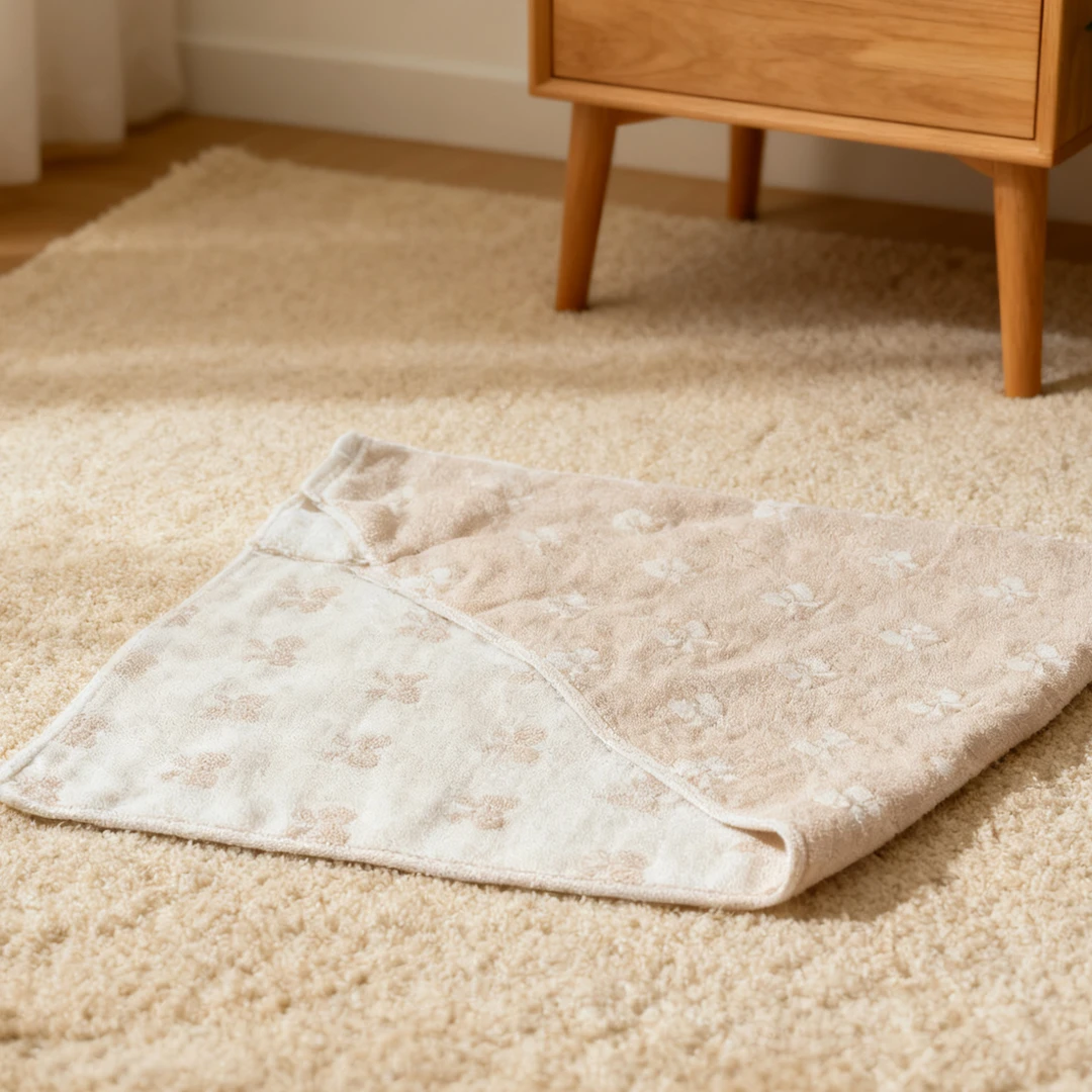 柞蚕丝毛巾和小方巾 蝴蝶结印花 抑菌柔软吸水