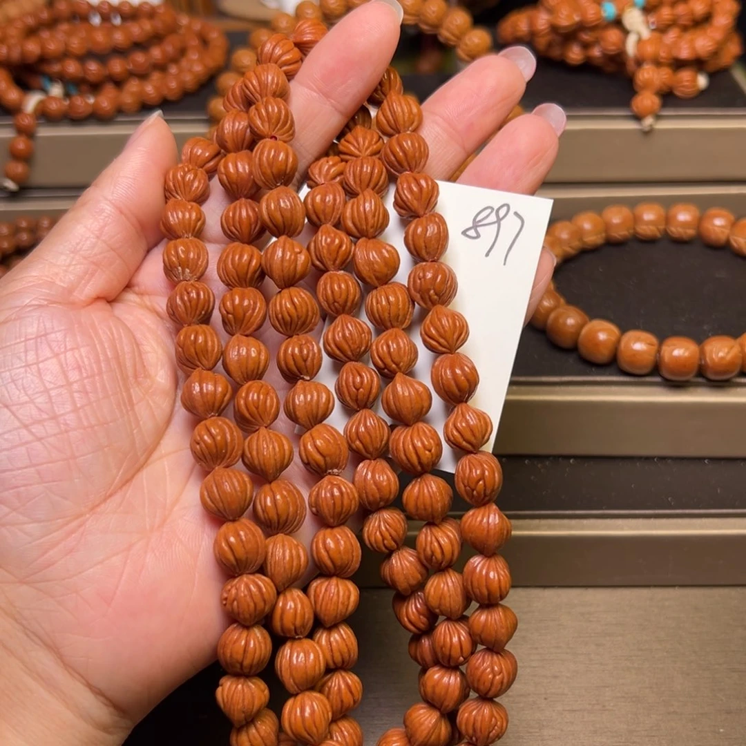 阿***哥手串桃核野生桃八棱10➕精品无修108脖挂