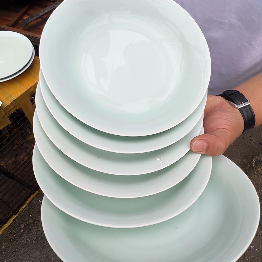 瓷片景德镇陶瓷影青8寸窝盘6只