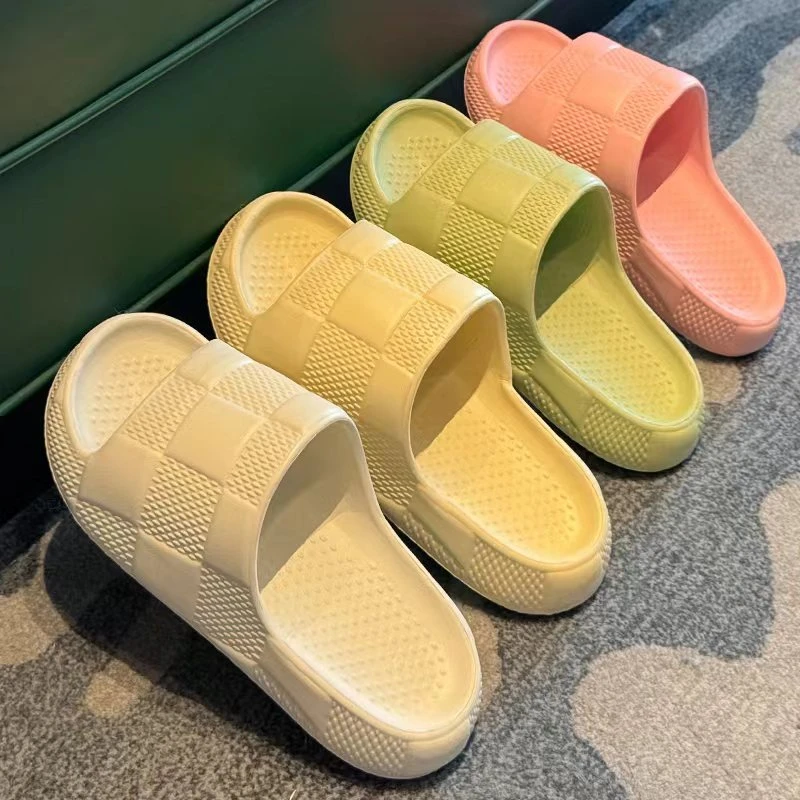 路拉迪方块厚底拖鞋男女夏季外穿室内家居家用防滑浴室洗澡凉拖鞋