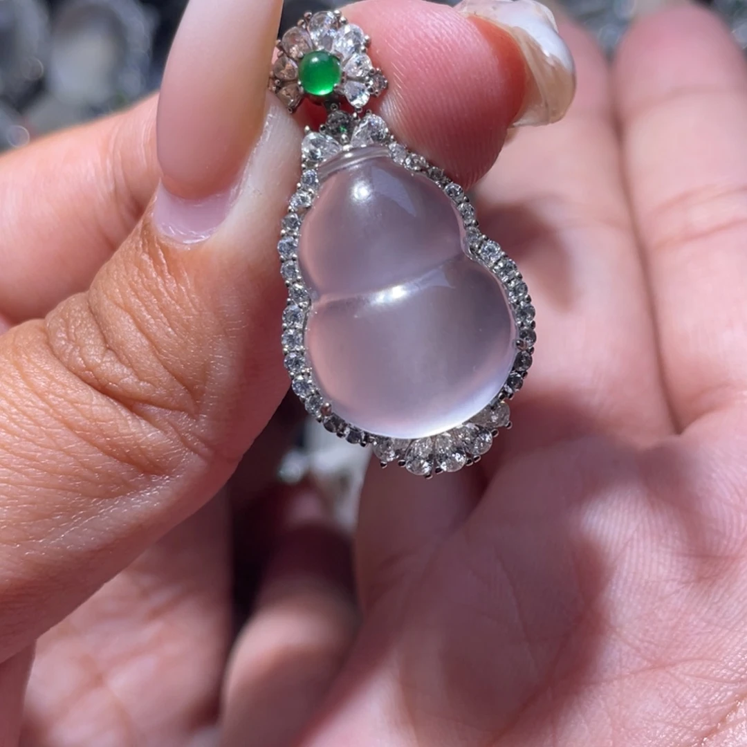 石英质玉银S925镶嵌颈饰