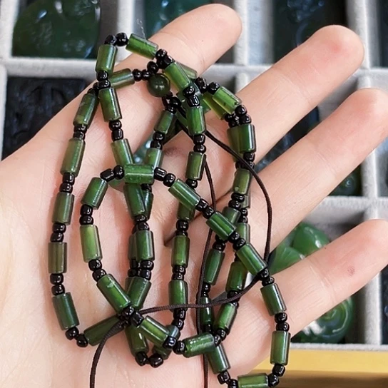 蛇纹石玉手链合金小*