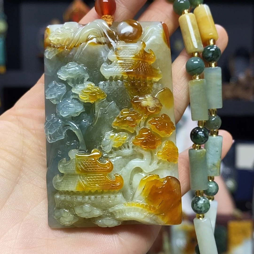 岫玉未镶嵌挂件吊坠