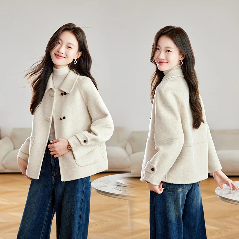 时尚常规款秋冬短款法式毛呢2025秋冬新款外套宽松型小香风轻职风