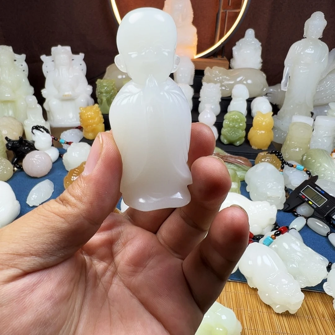 石材涂**飒手工雕刻小和尚