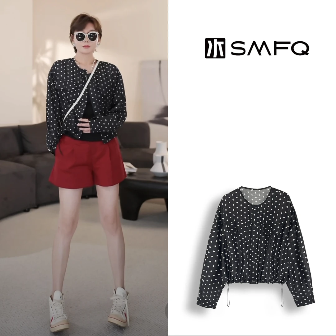 水木夫妻”波点探戈”天丝亚麻法式波点夏季波点衬衫SMGD0689