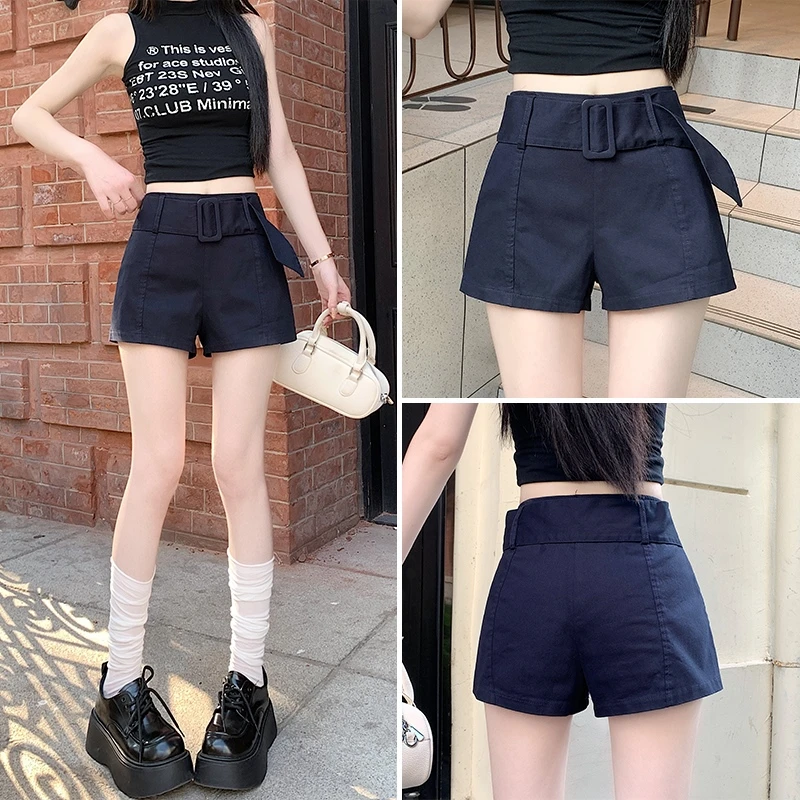 2025夏季新款高腰显瘦包臀短裤小个子外出洋气热裤女装薄款显腿长