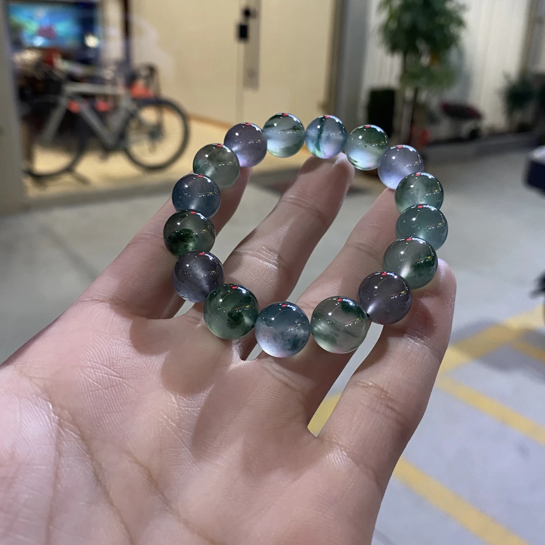 天然缅甸翡翠A货 12mm马卡龙