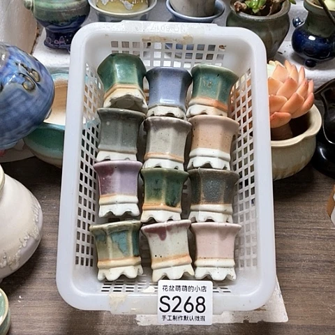 紫砂花盆268微瑕品口径3厘米左右的