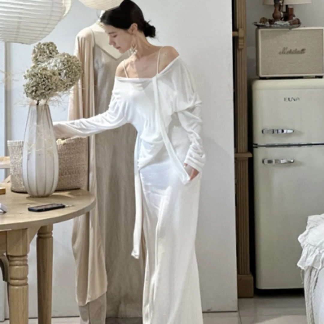 muli沐里防晒露肩薄款夏季圆领长袖纯色