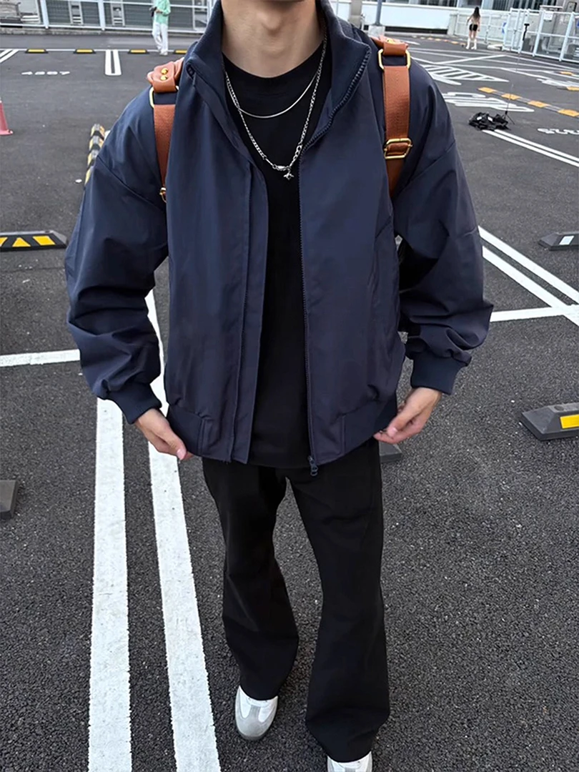 美式高街立领飞行夹克男春秋季2025新款潮牌宽松痞帅复古工装外套