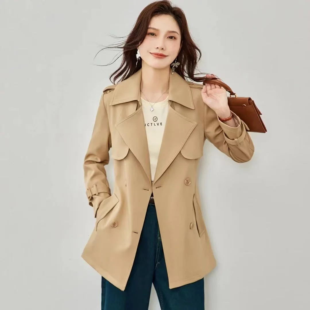 春季新款显瘦设计师款气质百搭收腰中长款时尚英伦风中长风衣