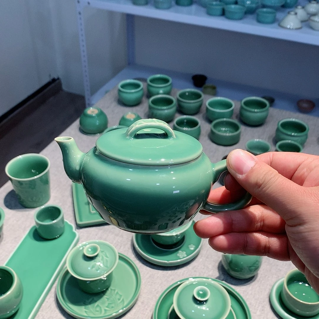解*龙泉青瓷茶具茶壶
