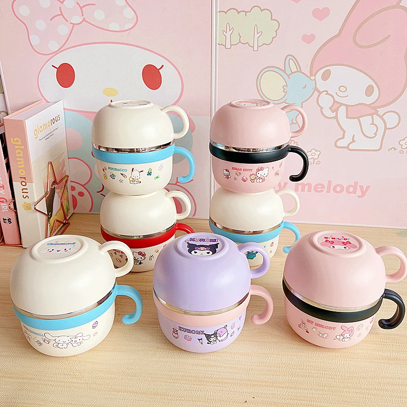 卡通不锈钢饭盒食堂打饭碗个人专用学生大容量保温饭缸上班快餐杯