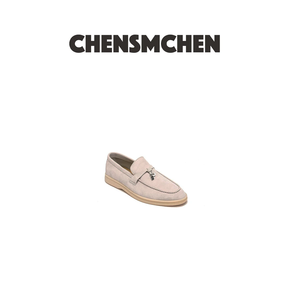 CHENSMCHEN 秋季老钱风乐福鞋流苏扣平底休闲单鞋