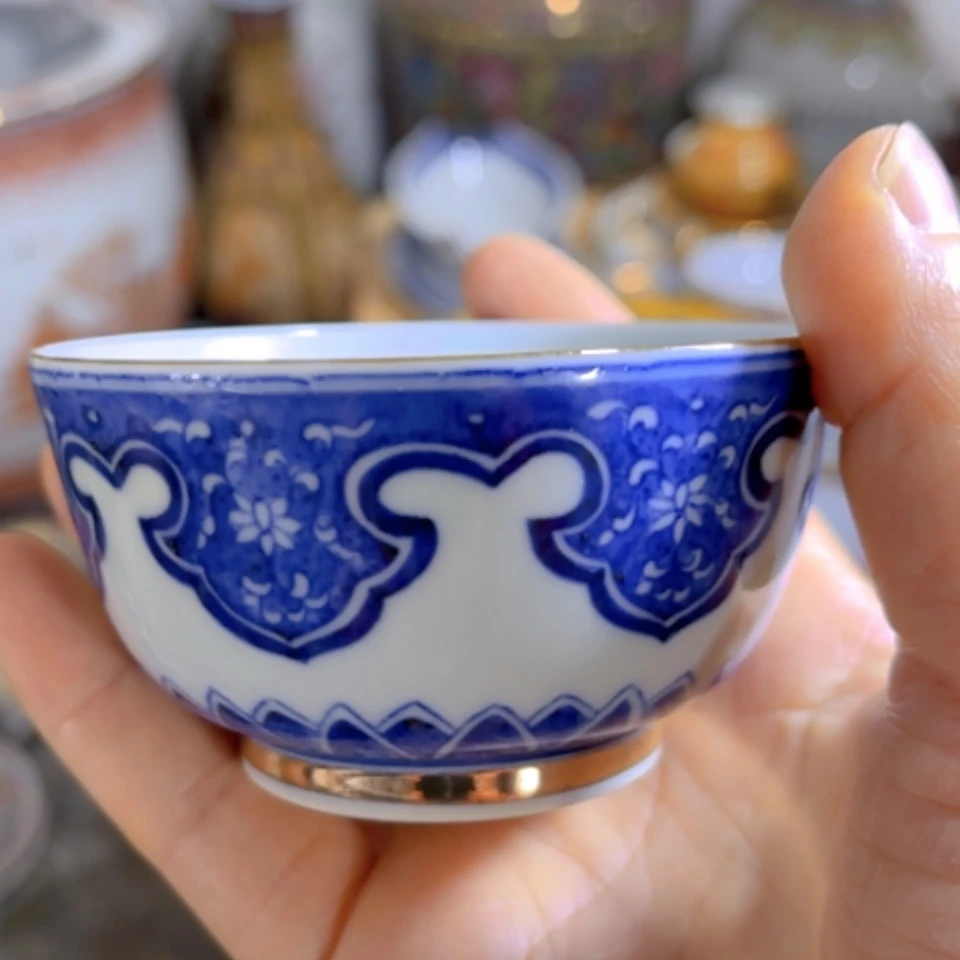 【闪购商品】紫砂盖碗如**笙青花杯子1个