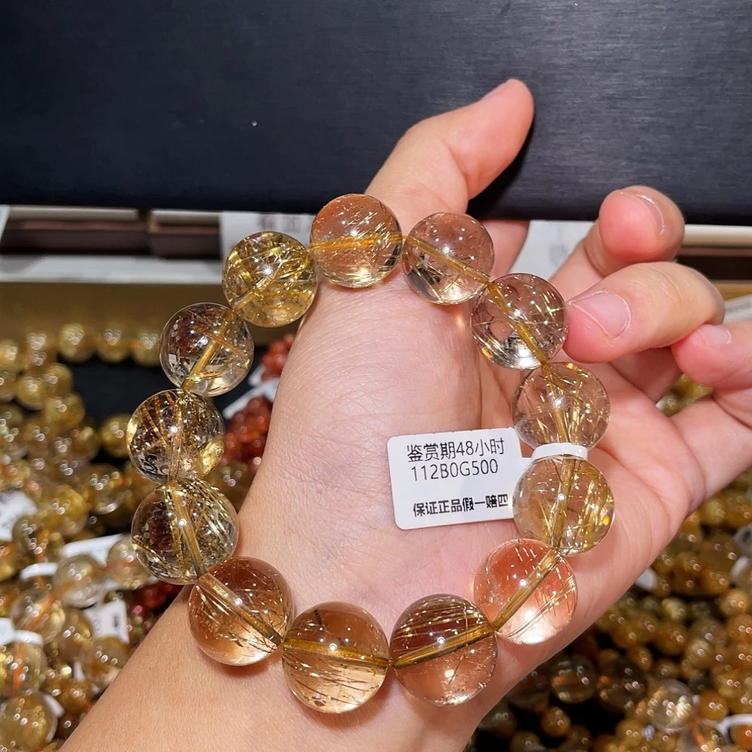 未镶嵌手链发晶烟花钛晶16.2mm