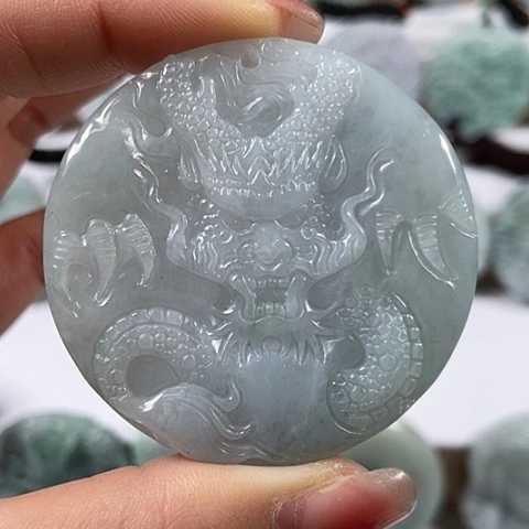 翡翠颈饰未镶嵌龙行天下福利